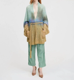 Knitted Cardigan Issa In Green Knitwear Design Cozy Knit Design