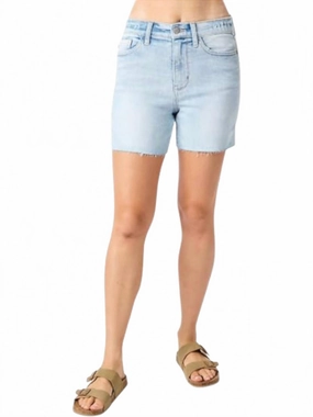 High Waist Shorts In Light Wash Abrasion Proof Fabric
