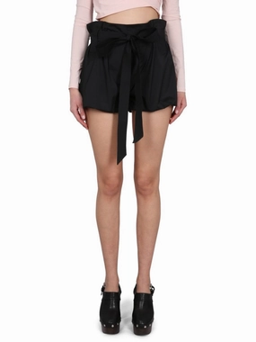 Fleece Lining Active Look High-Waisted Shorts With Bow Belt