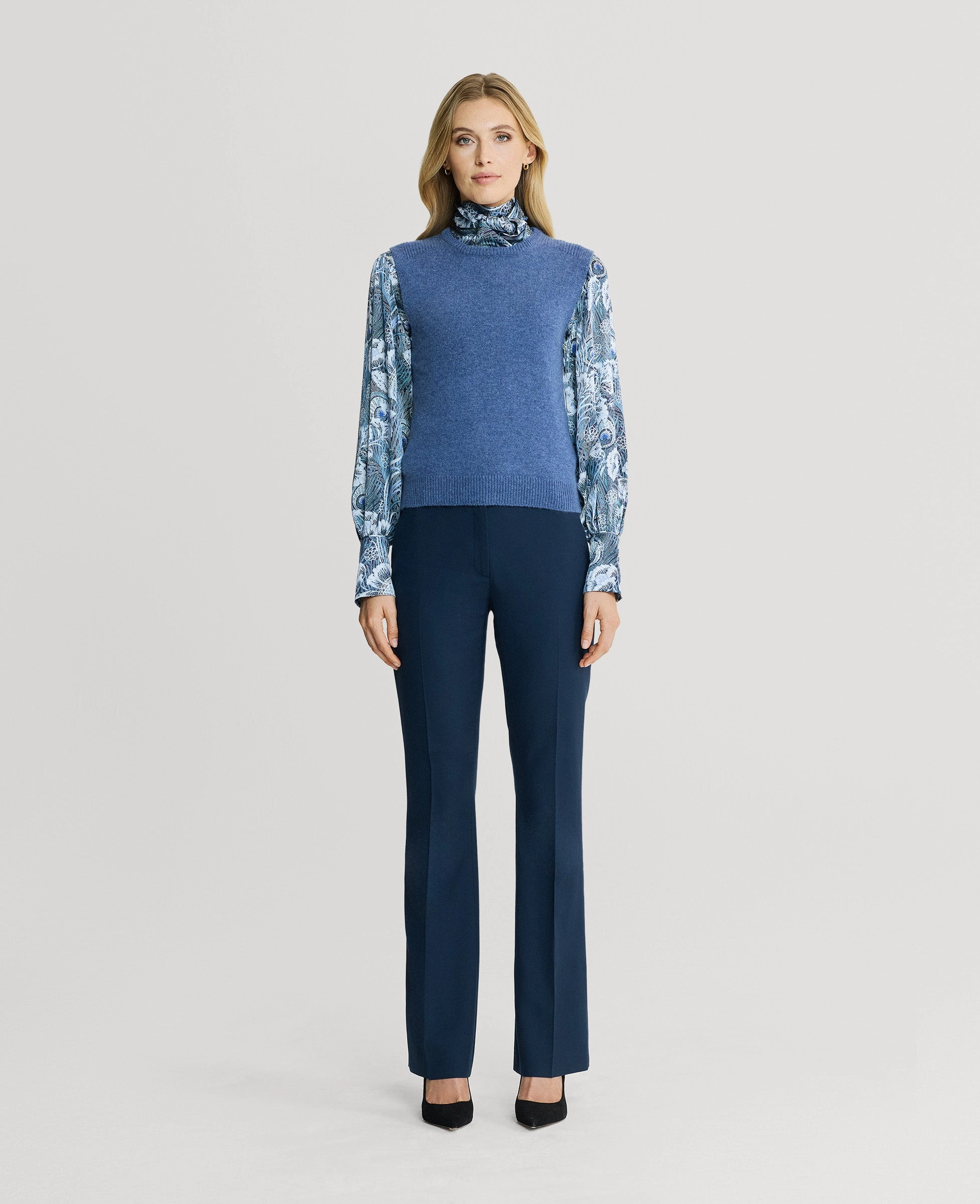Textured Slub Yarn Highgrove Recycled Cashmere Round Neck Tank