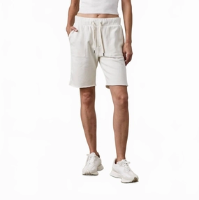 Jen Drawstring Cut Offs Shorts In Soft White Chic Comfort