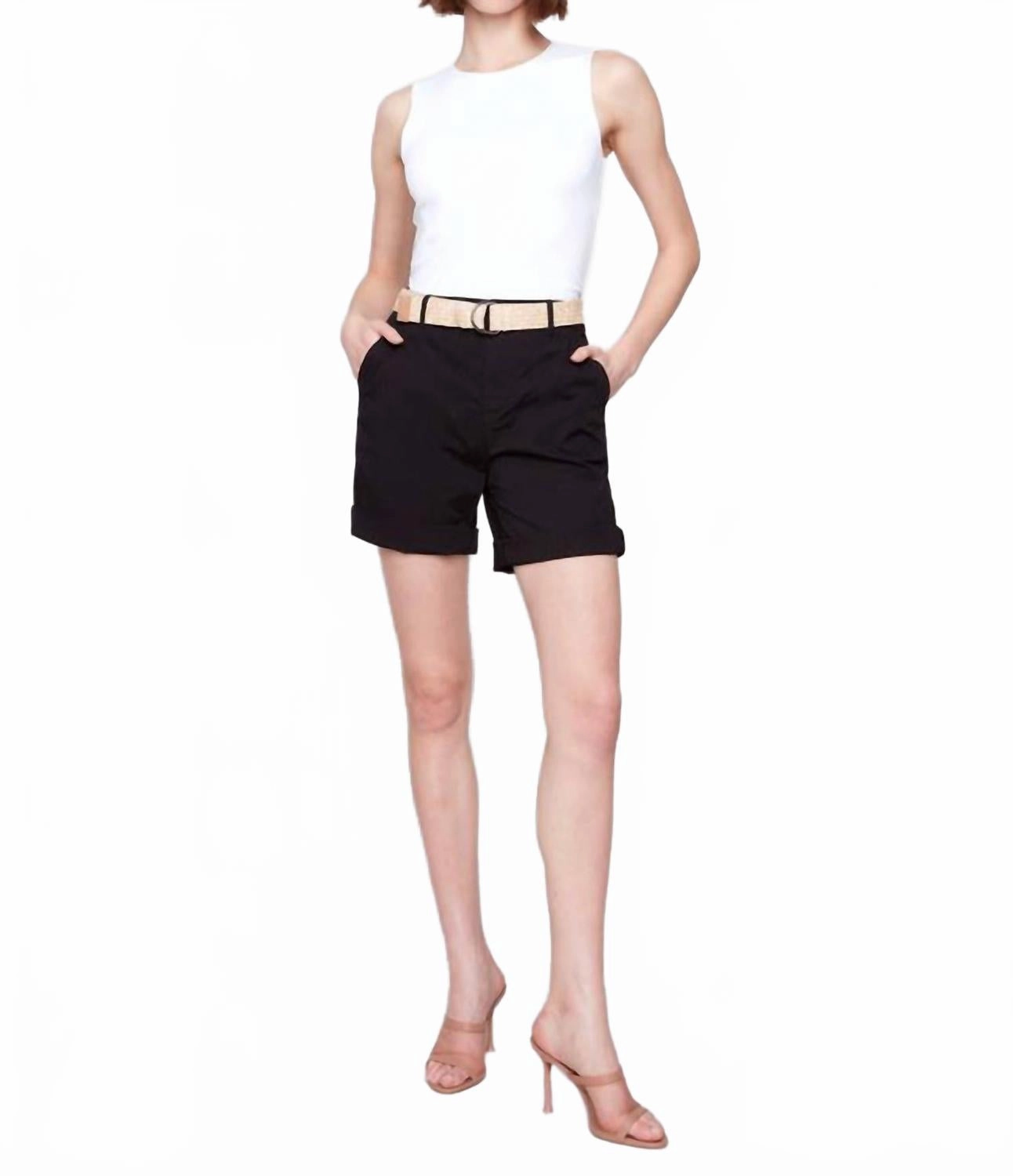 snowboard clothing Mood Wear Cuffed Shorts With Belt In Black