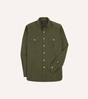 Khaki Green Cotton Flannel Two-Pocket Work Shirt birthday party