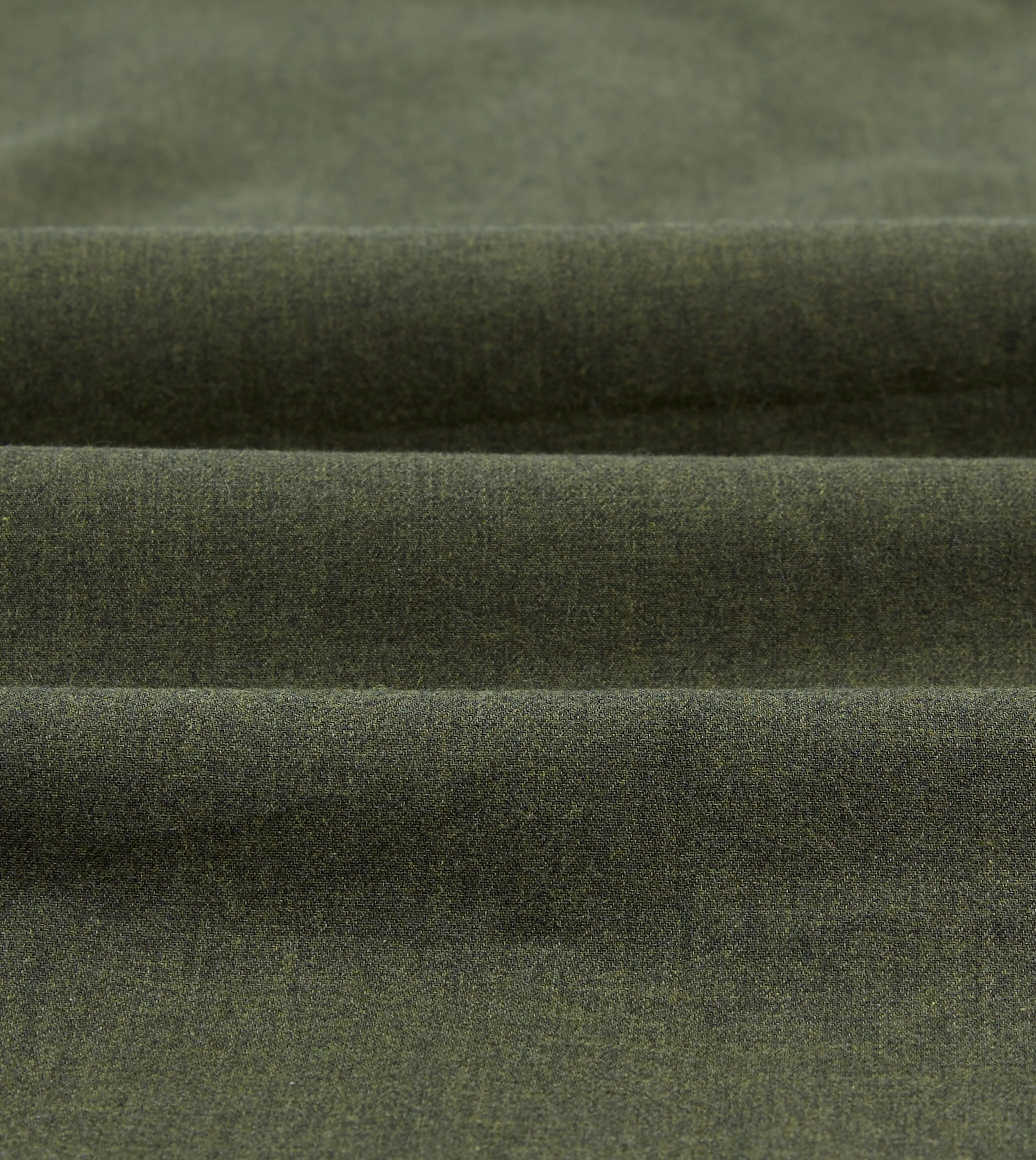 Khaki Green Cotton Flannel Two-Pocket Work Shirt Wrinkle Resistant Business casual
