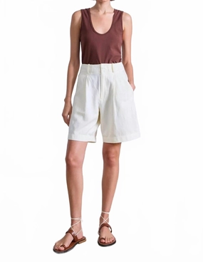 Bari Midi High Waist Short In Cream Game Day