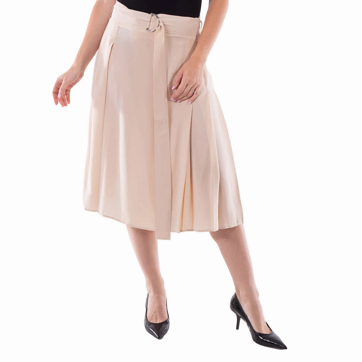 Burberry Soft Taupe Alicia Belted Skirt Comfy Look