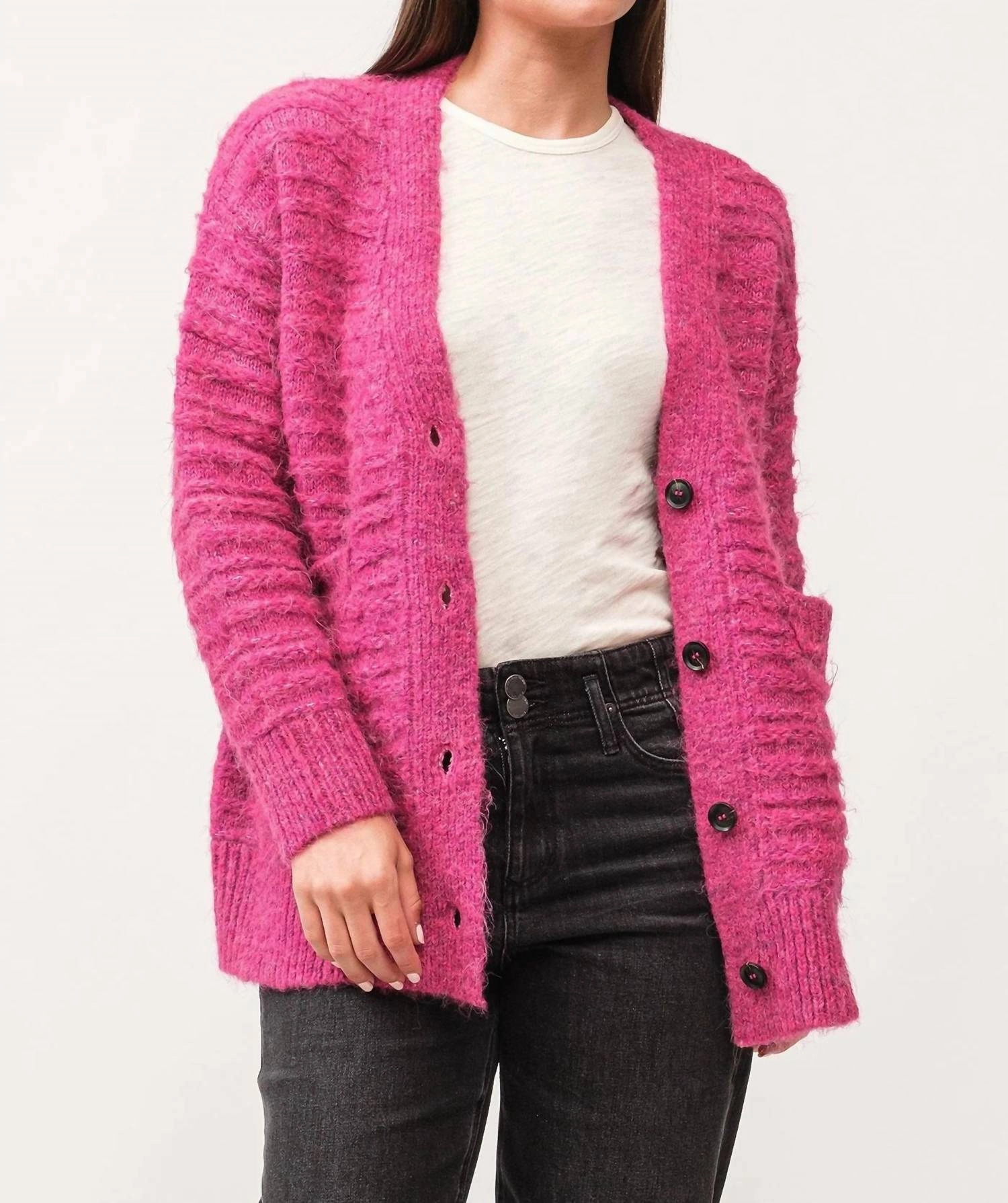 Cold Weather Outfit Ida Cardigan In Dahlia Mauve