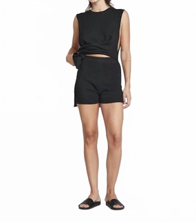 Iggy Pull On Shorts In Black Silk Touch elastic waistband