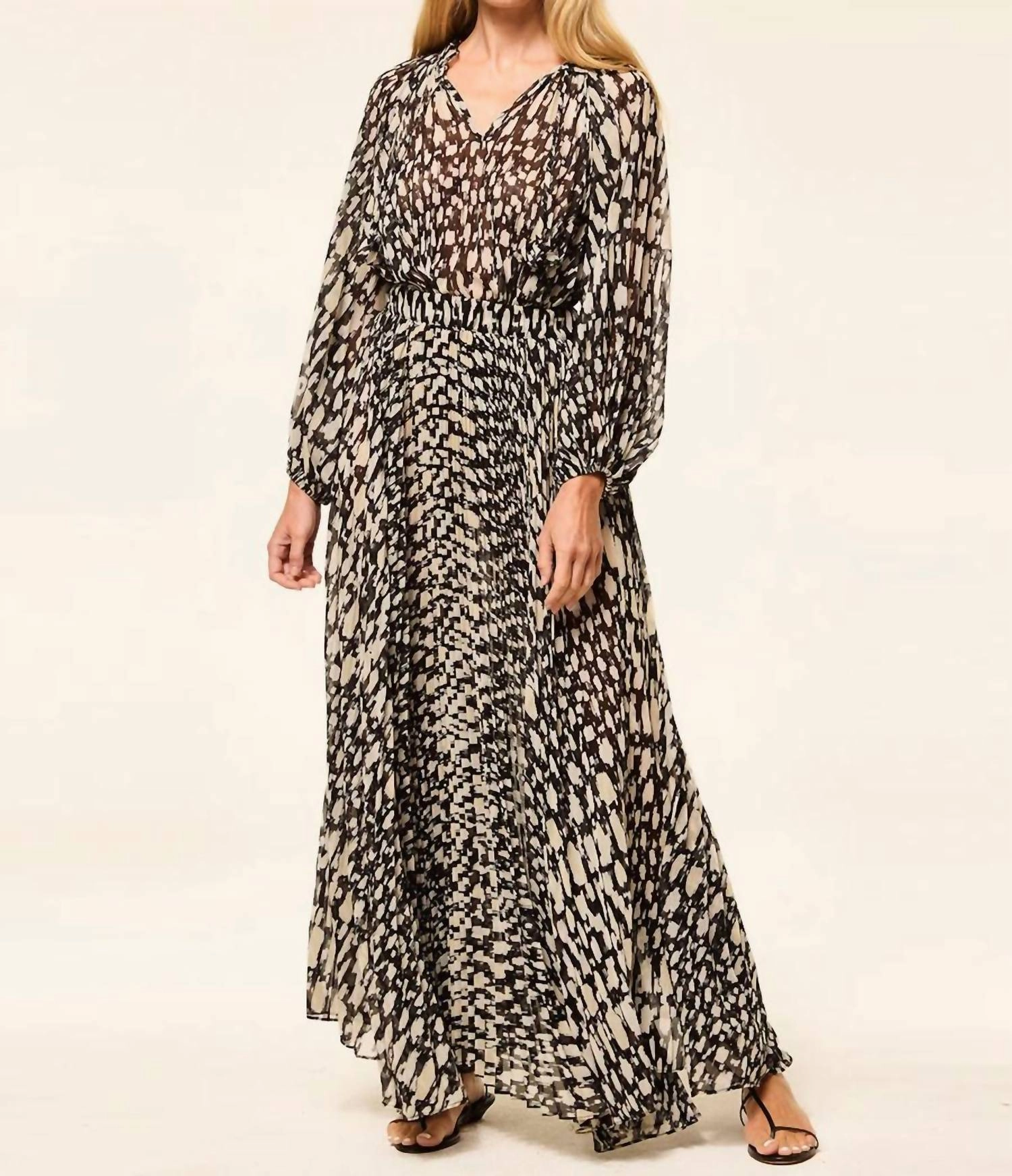 Ilona Skirt In Abstract Geo Chiffon Seamless construction Vibrant Touch