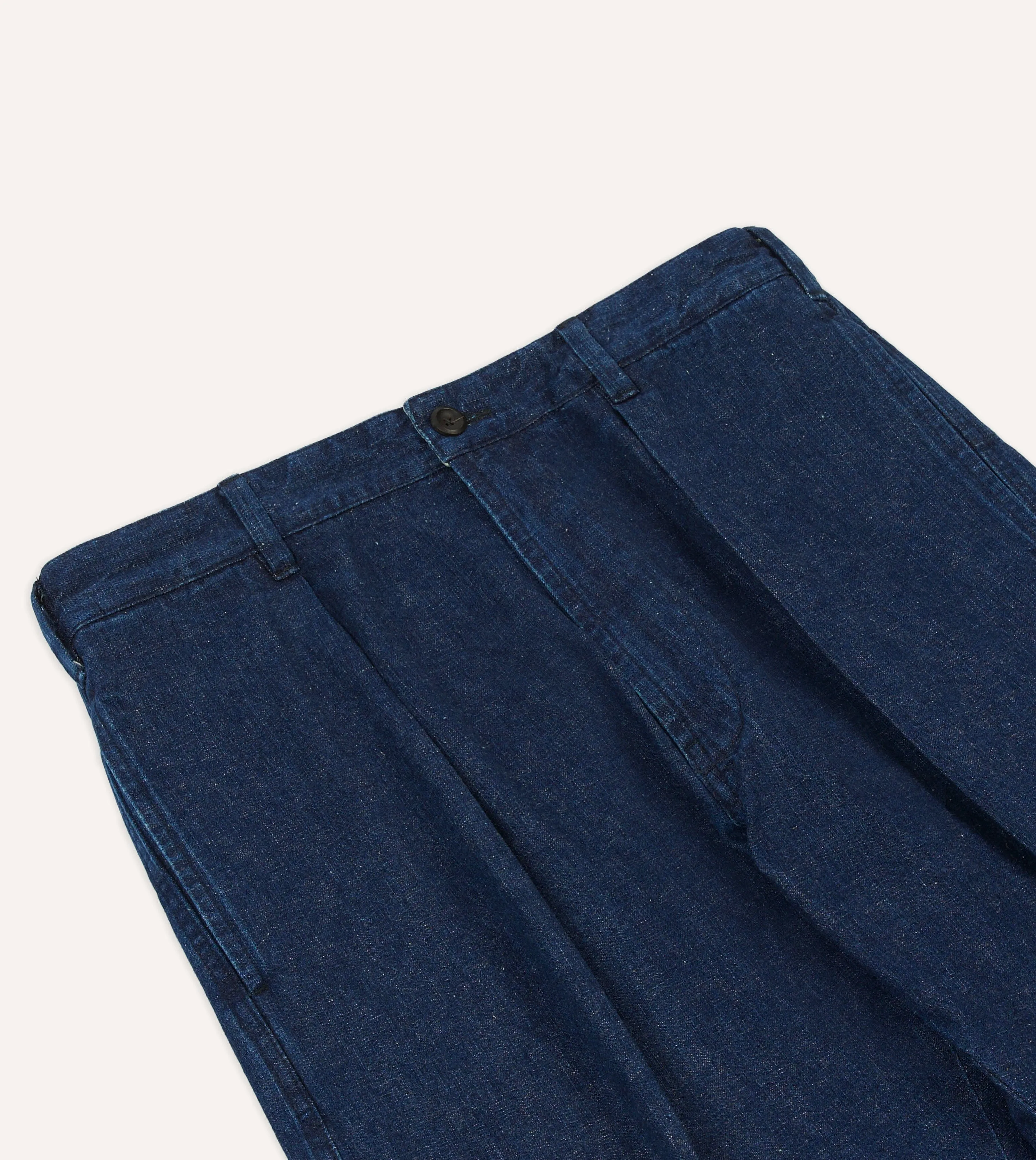 Indigo Cotton-Linen Games Trousers Smooth Finish