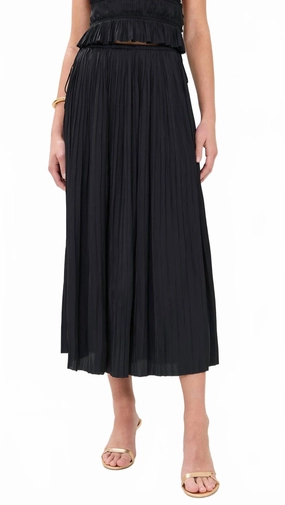 Elasticized Cuff Crafted Detail Ineze Skirt In Black