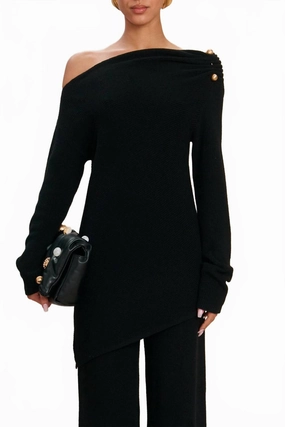 Effortless Comfort Elory Knit Top In Black