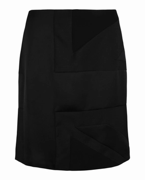 Breathable Lining Intarsia Draped Skirt