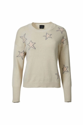 Intarsia-Knit Cotton Sweater In Taupe Chilly Knit