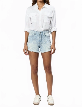 One-of-a-kind Ivy Denim Shorts In Floral Blue