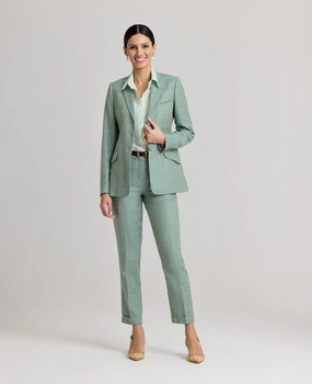 Jackie Wool Silk Turn-up Trousers ElasticWaist