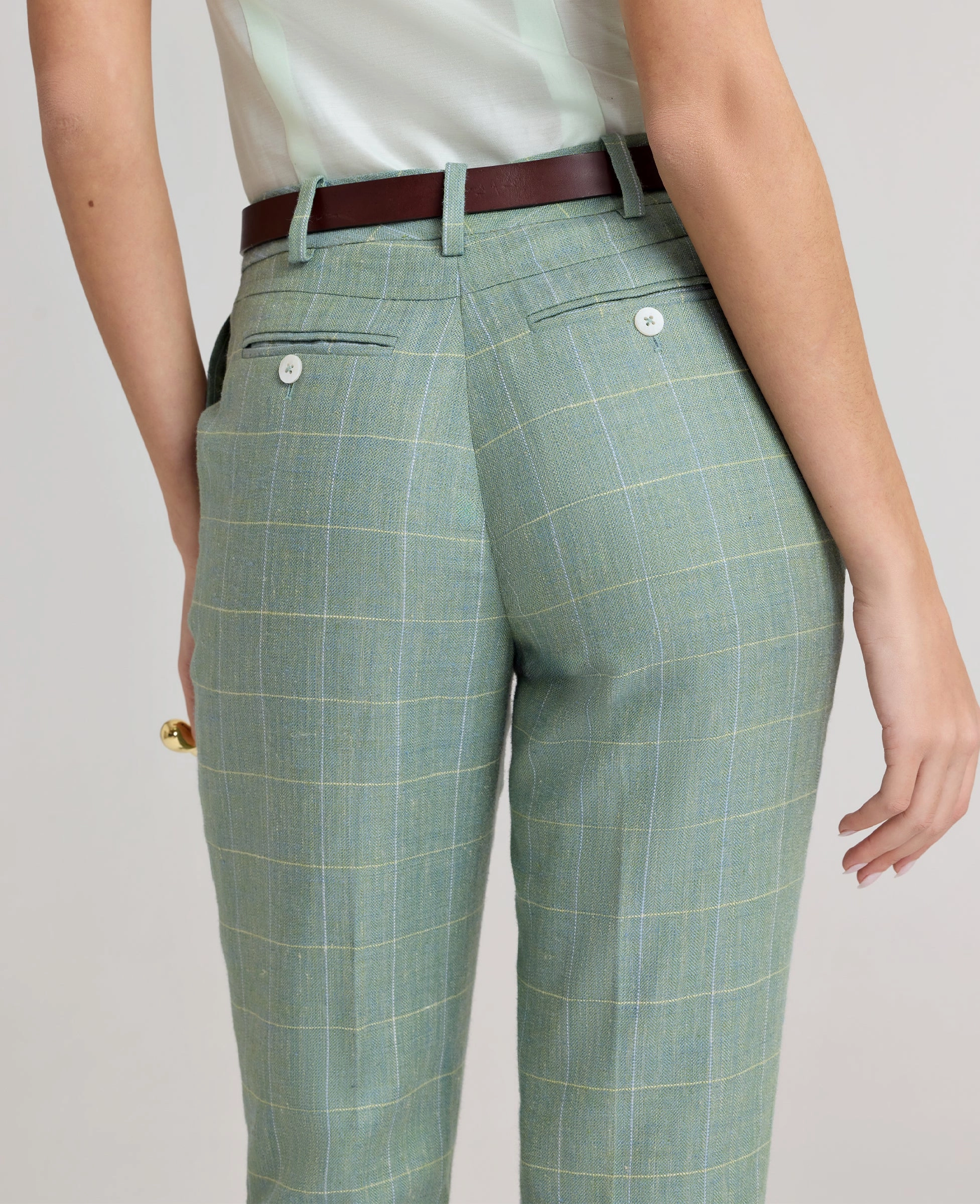 Quick Conversion Hem Jackie Wool Silk Turn-up Trousers