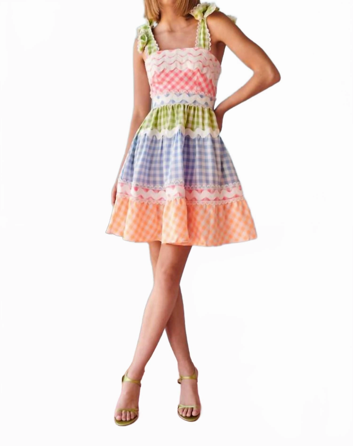 Jade Mini Dress In Multi Outfit Shot Laser cut