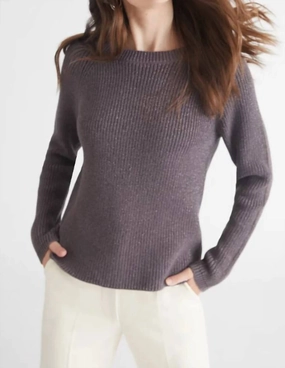 Jane Metallic Creweneck Sweater In Charcoal All-Season Wear