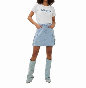 Elegant Look Travel Vibes Jean Skirt In Light Blue