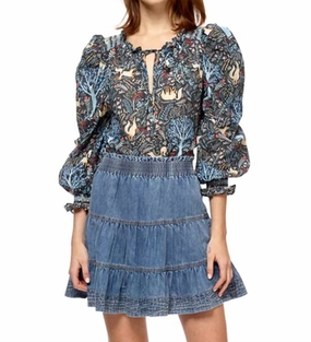 Jenna Mini Skirt In Washed Denim Reinforced Pockets