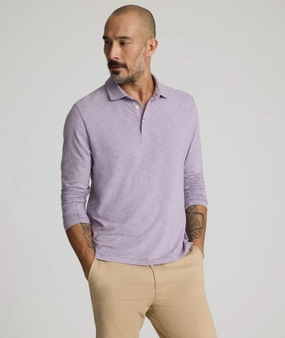 Simple Fit Jersey Slub Long-Sleeve Polo