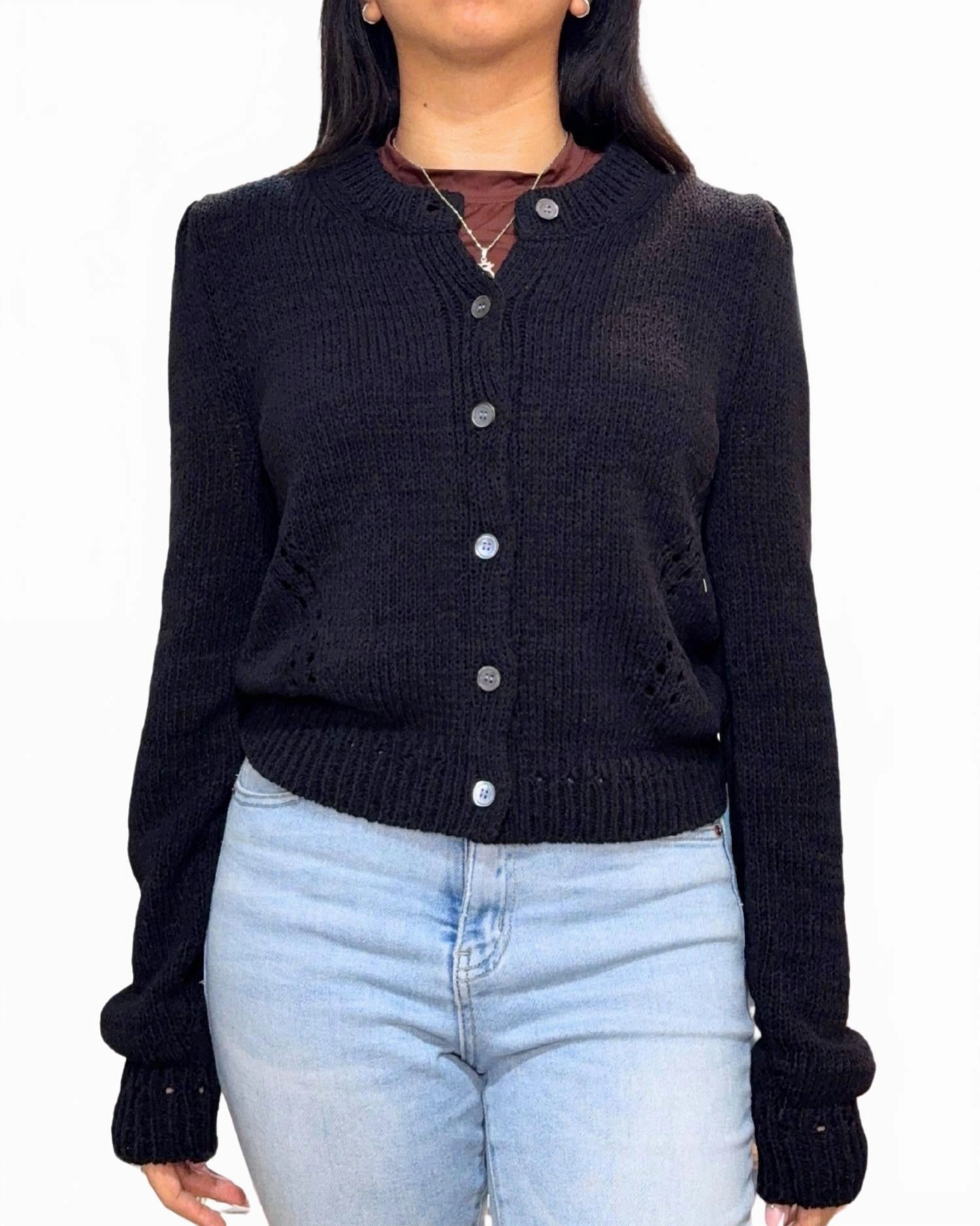 Joelle Cardigan In Noir Stylish Knit Winter Must-Have Knit