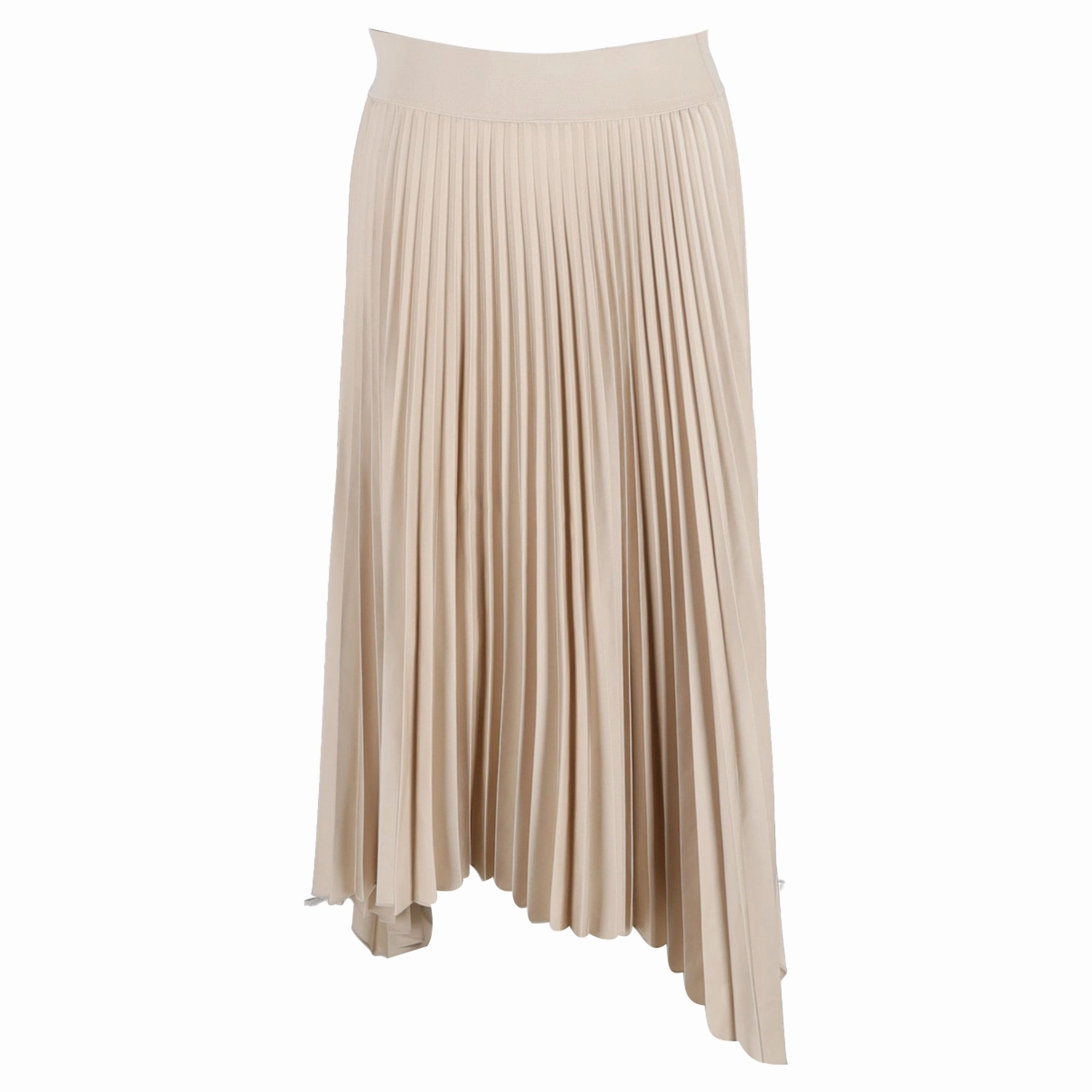 Relaxed Vibe Joseph Ade Pleated Midi Skirt in Beige Polyester