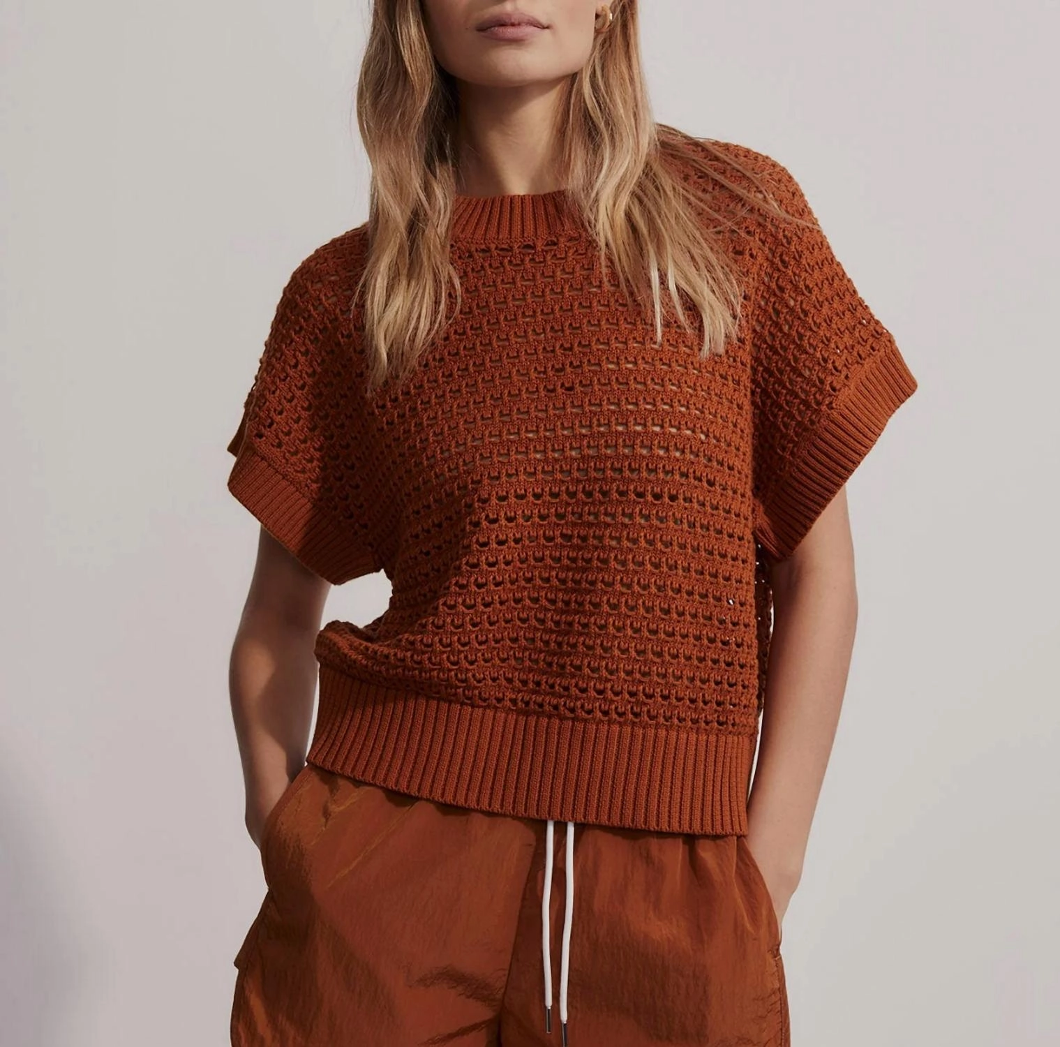 Trendy Knit Seasonal Essentials Julianna Knit In Deep Apricot