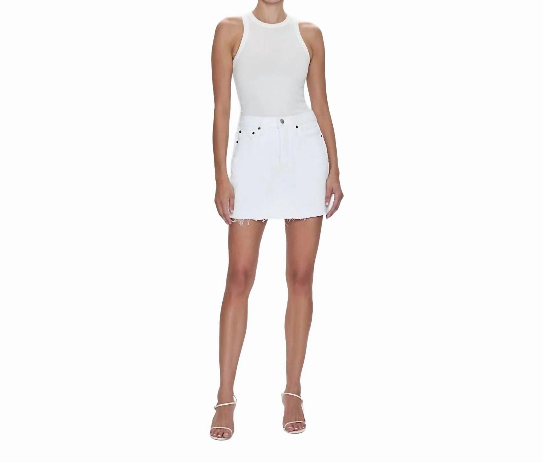 Sporty Edge Built In Shorts Kat High Rise Vintage Skirt In Luxe White