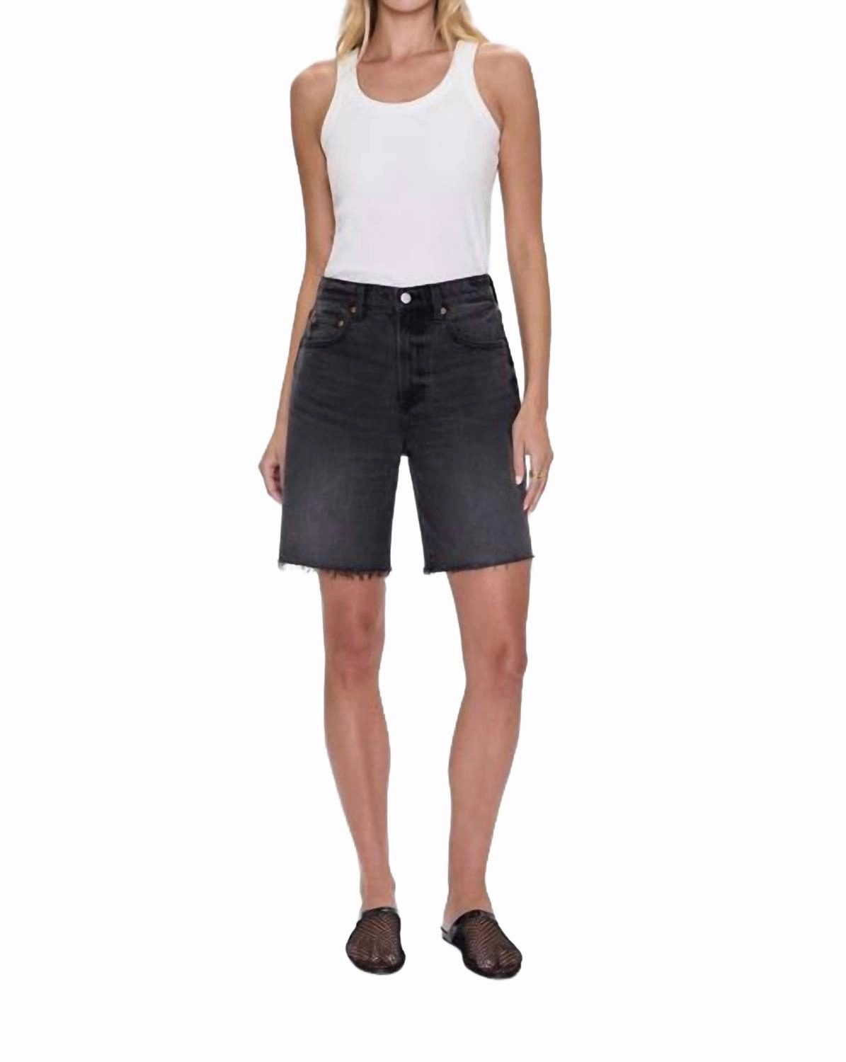Eco Friendly Dye Process Zero Bulk Packaging Kaylee High Rise Pinched Straight Short In After Hours