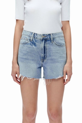Kelly High Rise Denim Shorts In Baby Blue Color Variety vest