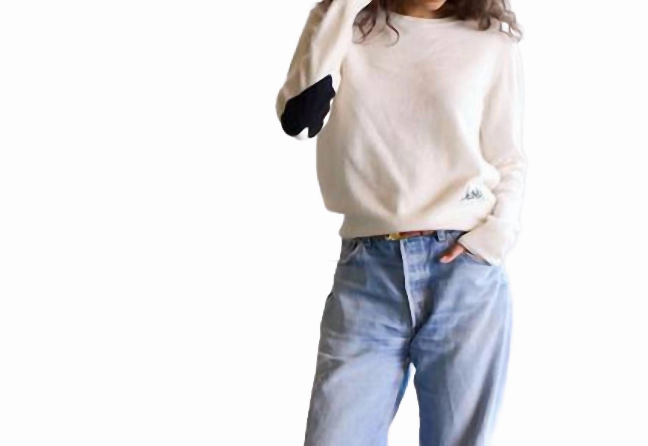 Comfortable Look Kerri Rosenthal Patchwork Pullover Sweater In Natural