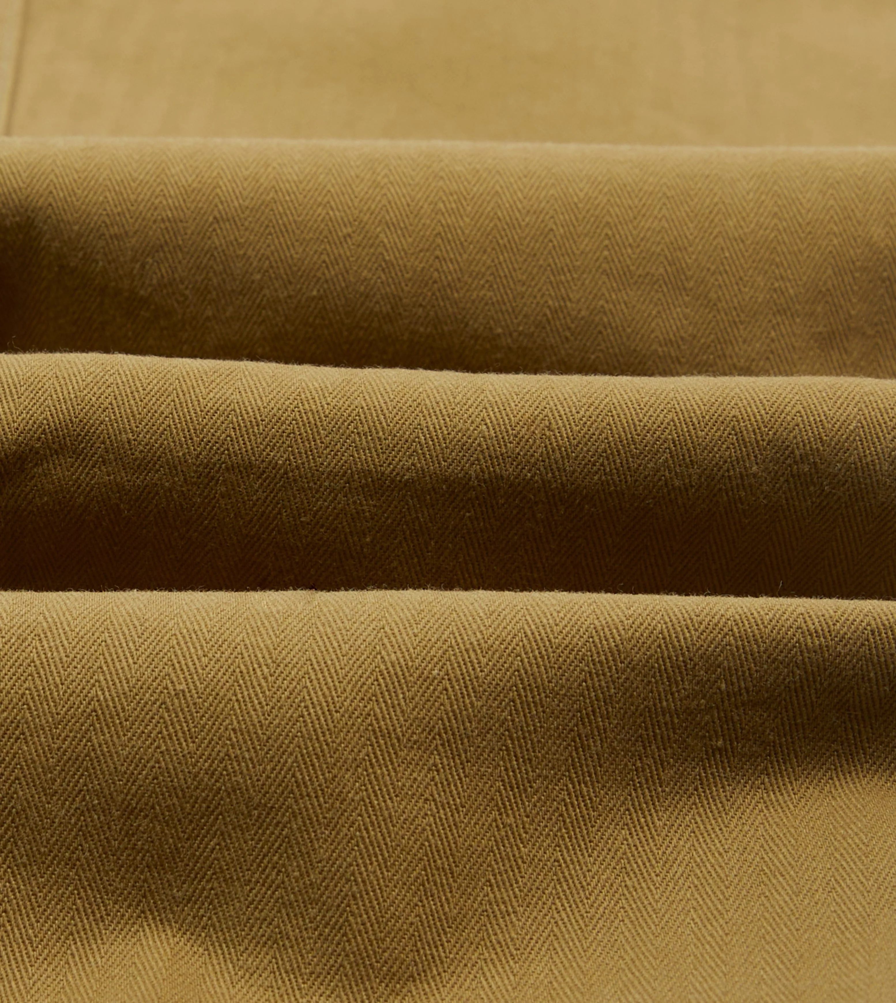 Khaki Herringbone Twill Cotton Drawstring Trousers Ultra Soft Texture Comfort Fit Wear