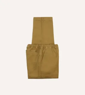 Comfy Cut Outdoor Layer Khaki Herringbone Twill Cotton Drawstring Trousers