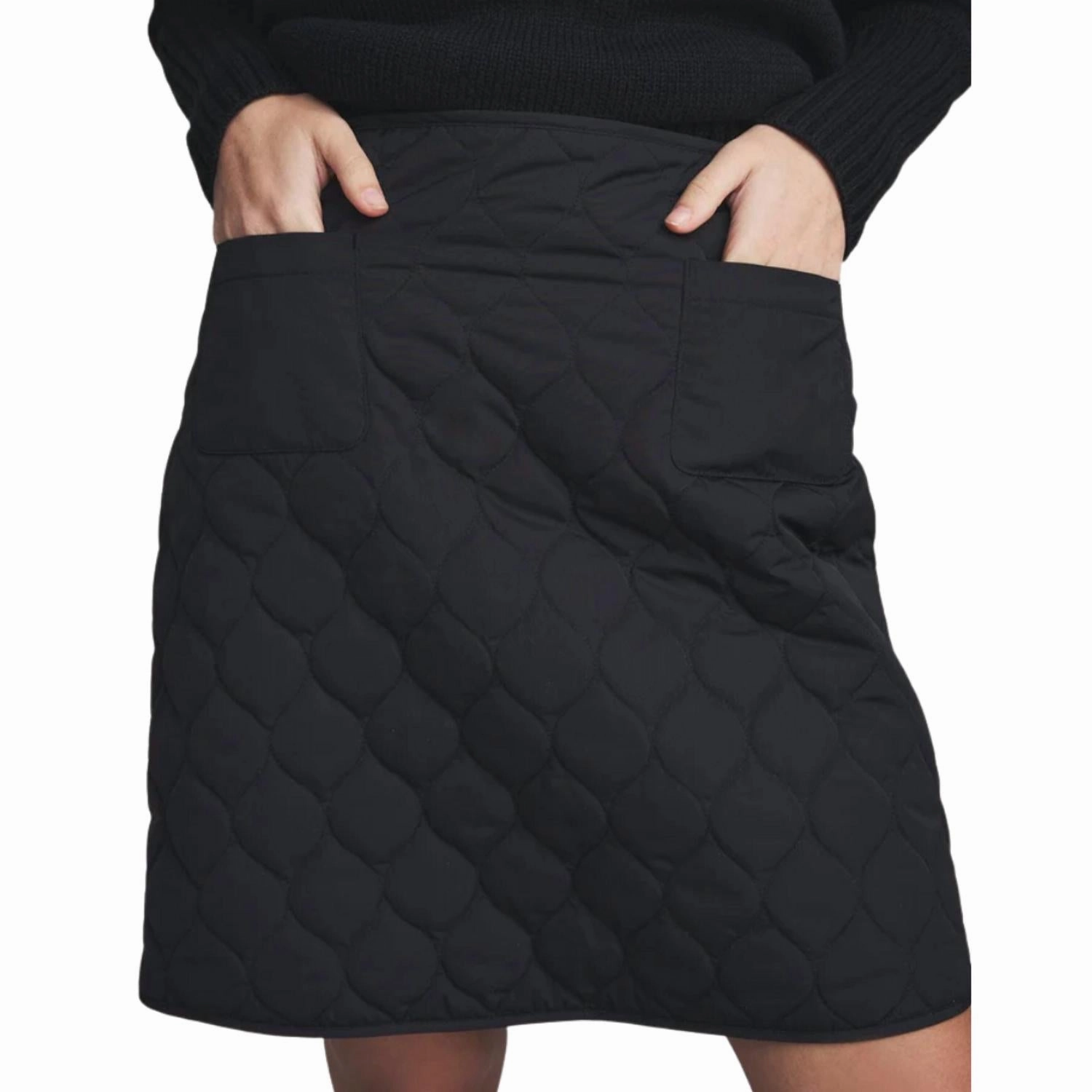Kiko Quilted Skirt In Black Ruching Details elastic waistband
