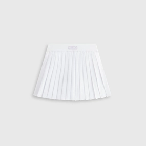 muted tone Layered Design Kith Kids Amaya Active Pleated Tennis Skort - White