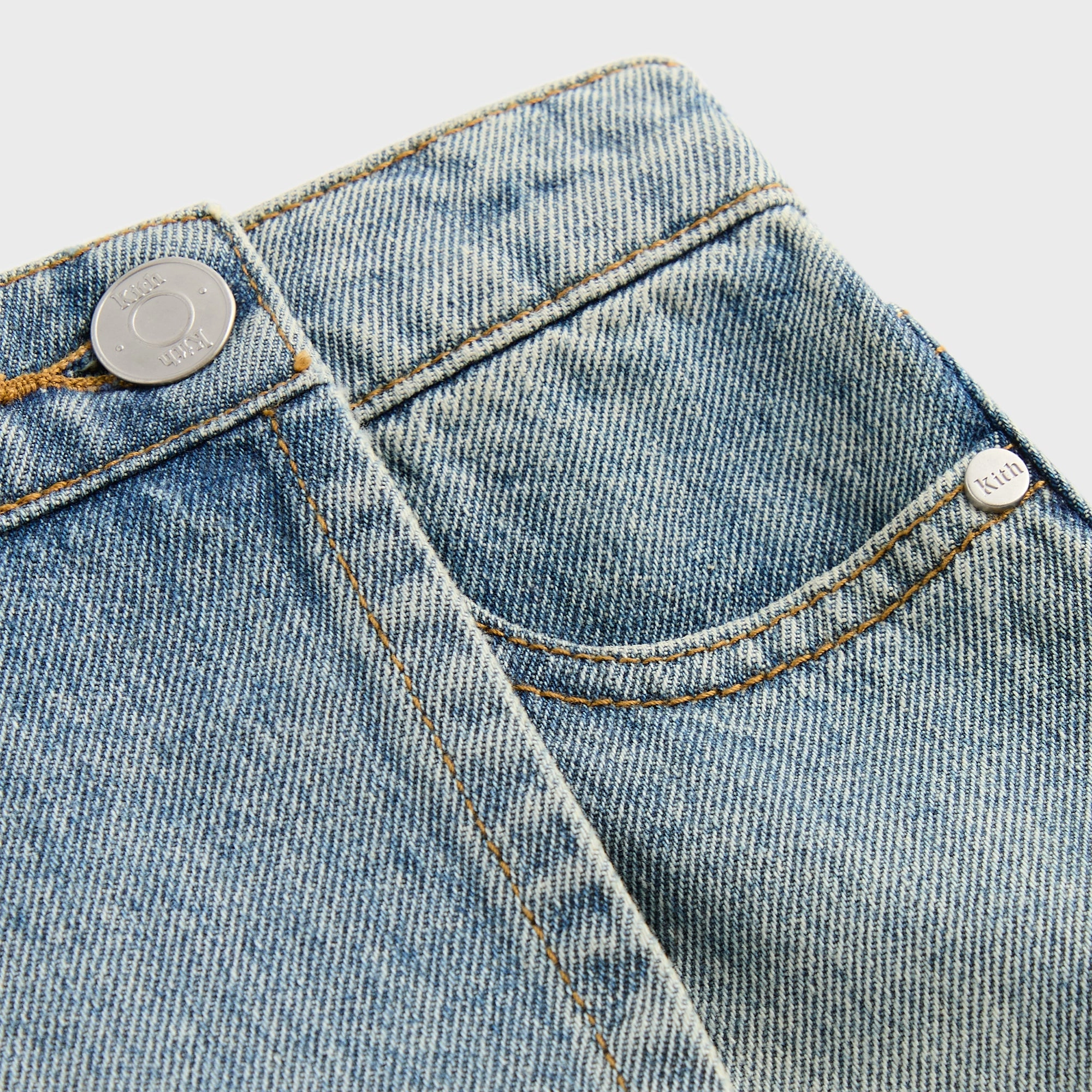 Kith Kids Denim Skirt - Roman Wash Weighted Hem Chill Vibe