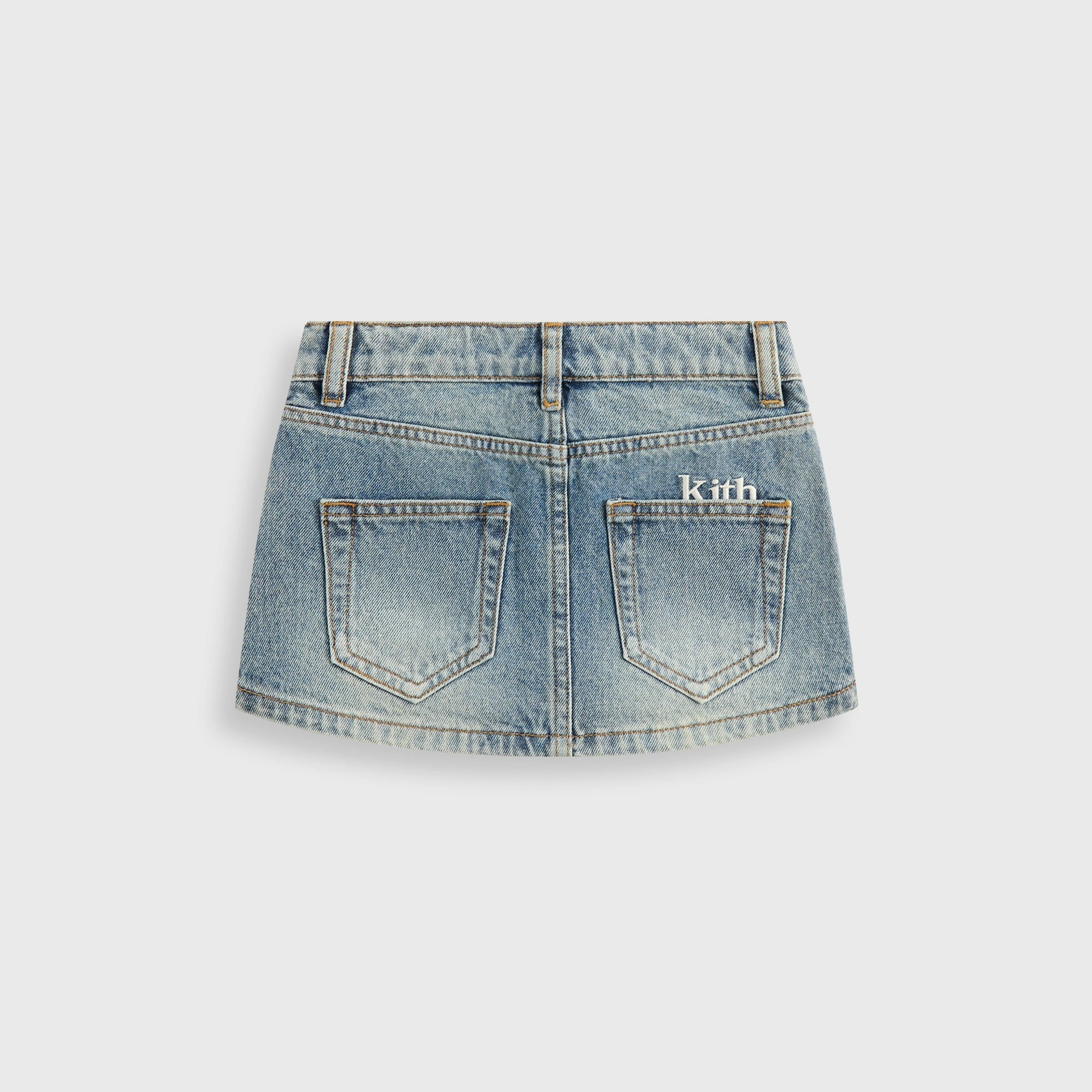 Hygienic Coating Structured silhouette Kith Kids Denim Skirt - Roman Wash