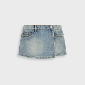 perforated design Refined Finish Kith Kids Denim Skirt - Roman Wash