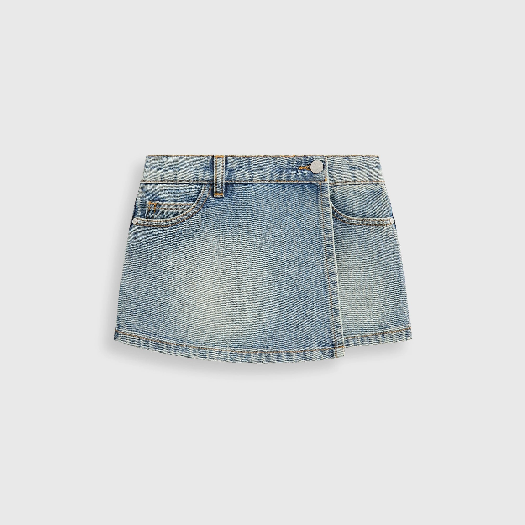 perforated design Refined Finish Kith Kids Denim Skirt - Roman Wash