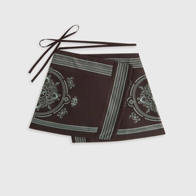 Kith Women Mako Medallion Wrap Skirt - Incognito Cuffed hem Moisture wicking