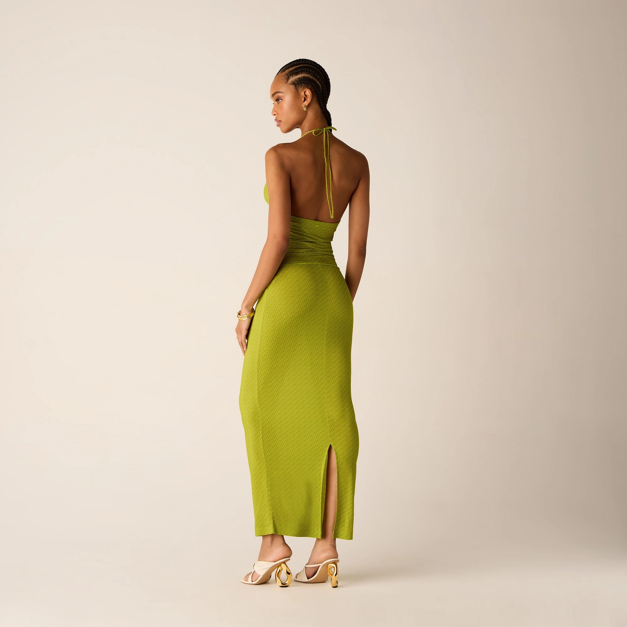 Quiet Style Kith Women Mila Micro Monogram Maxi Skirt - Pistachio
