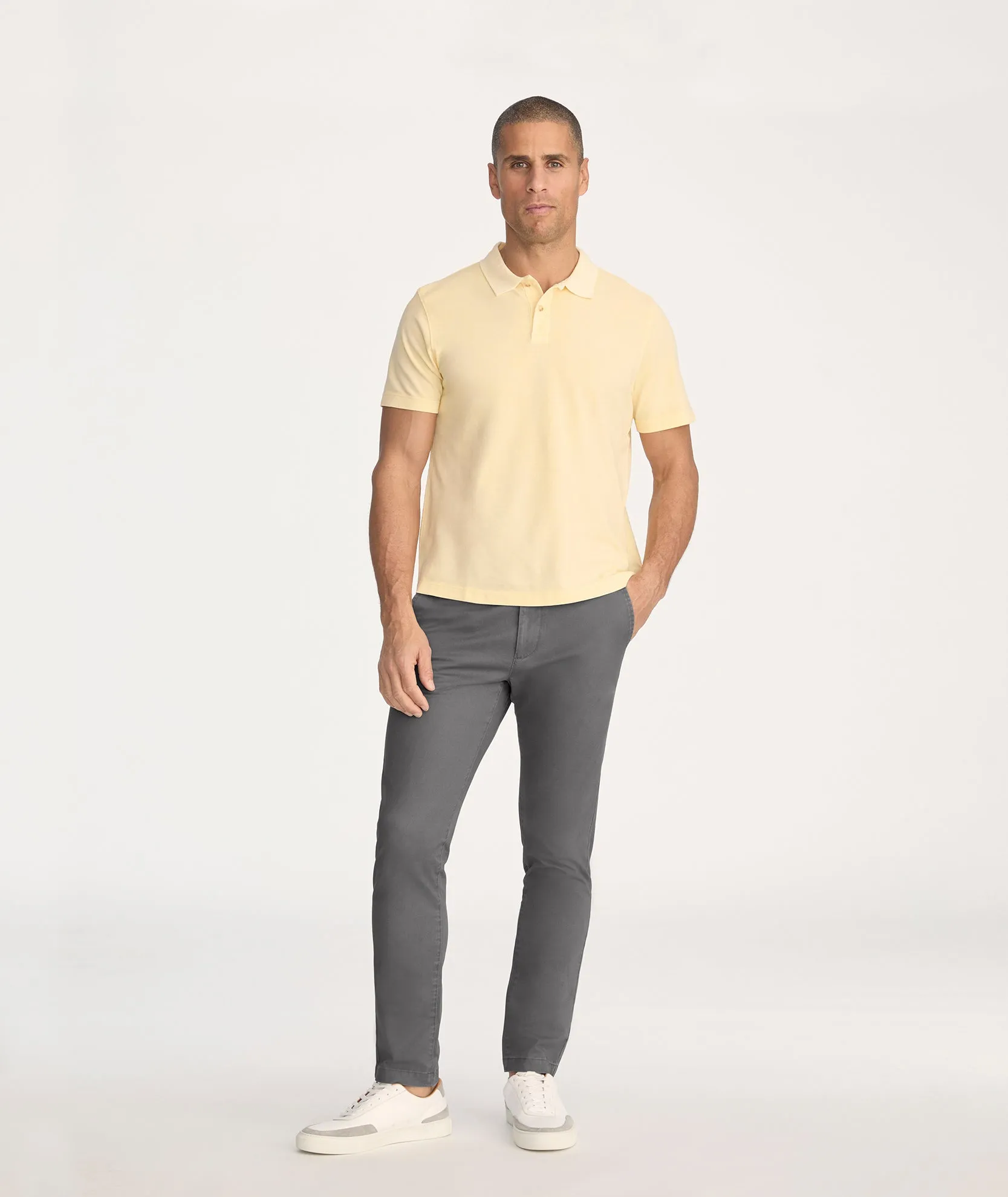 Classic Chino Pants Airy Feel Solid shade