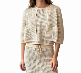 Classic Layer Knit Cardigan In Bisque