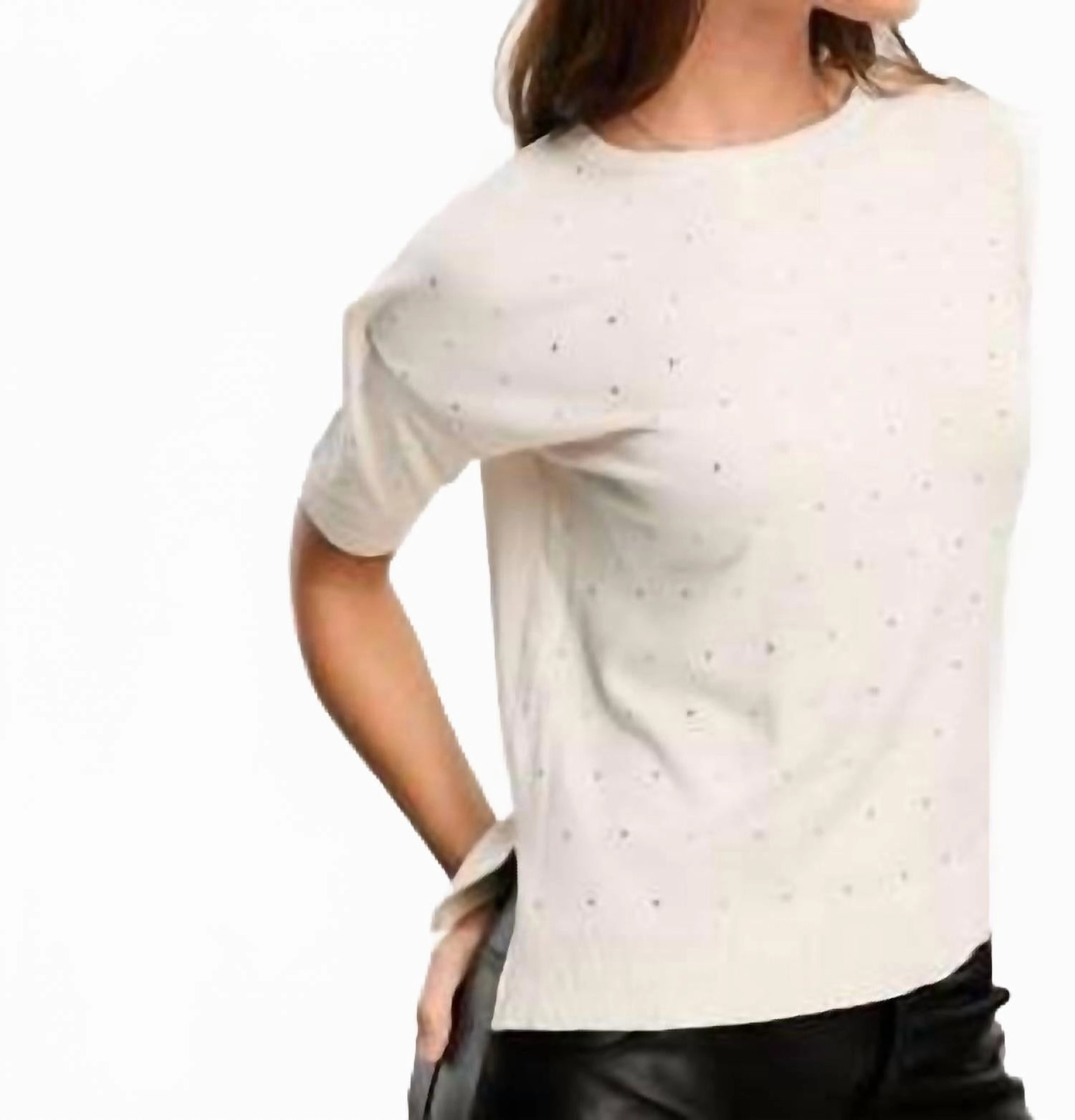 Knit Elbow Sleeve Pullover Sweater In Vanilla Functional Wear Non Irritating Seams