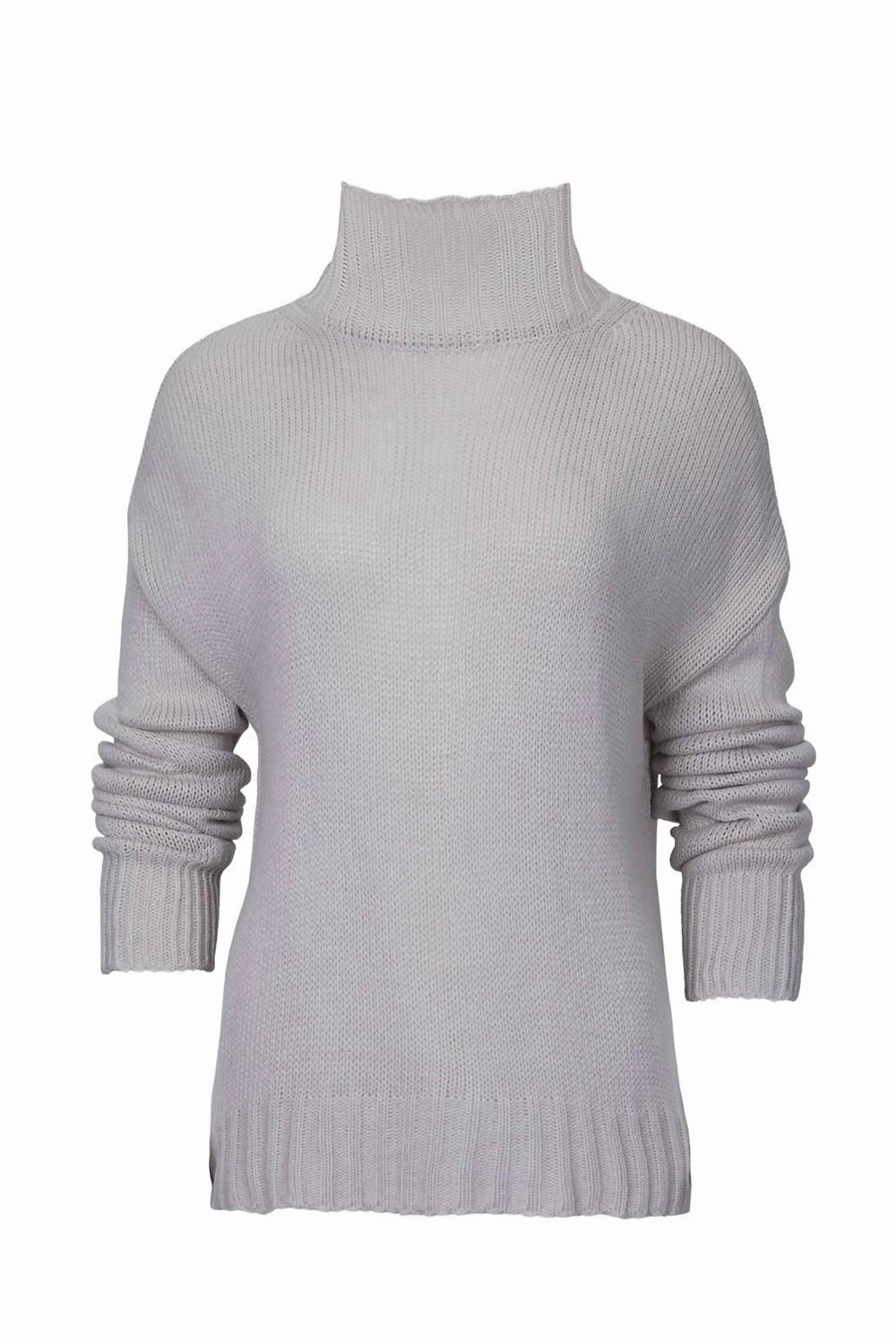 Effortless Layering Knit Mock Neck Sweater In Beige
