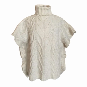 Waffle Knit Chilly Ready Cozy Cable Knit Sweater In Ivory