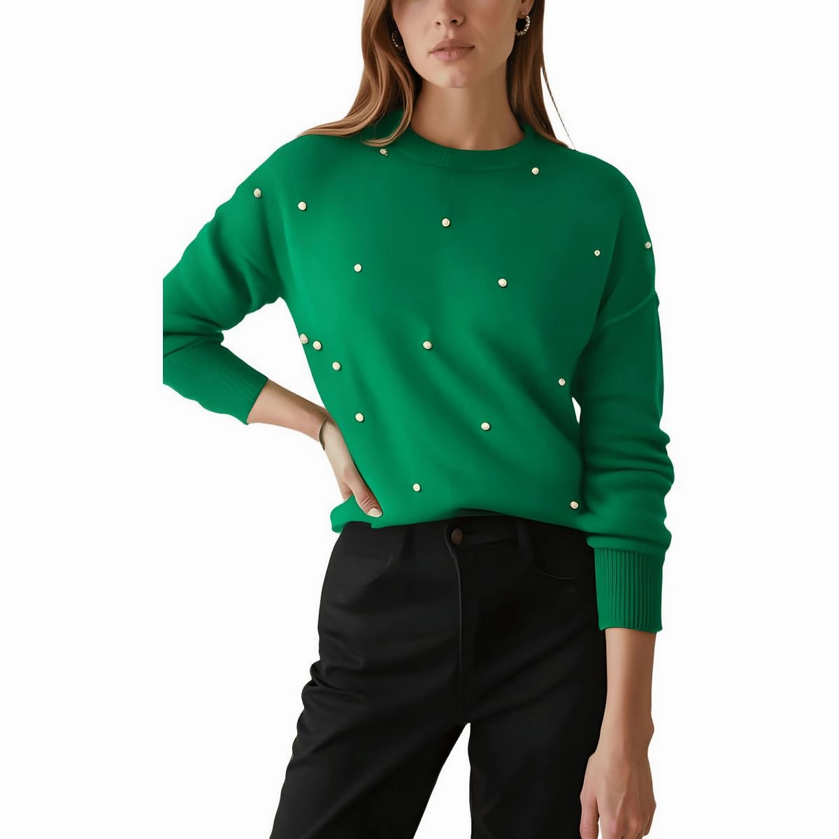 Smart Wear Womens Knit Crewneck Sweater