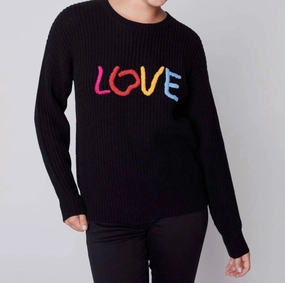 Knit Sweater In Black Comfort Stretch